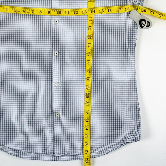 H&M Men's Long Sleeve Shirt Button Up White Black Geometric Medium 100% Cotton - Picture 9 of 9